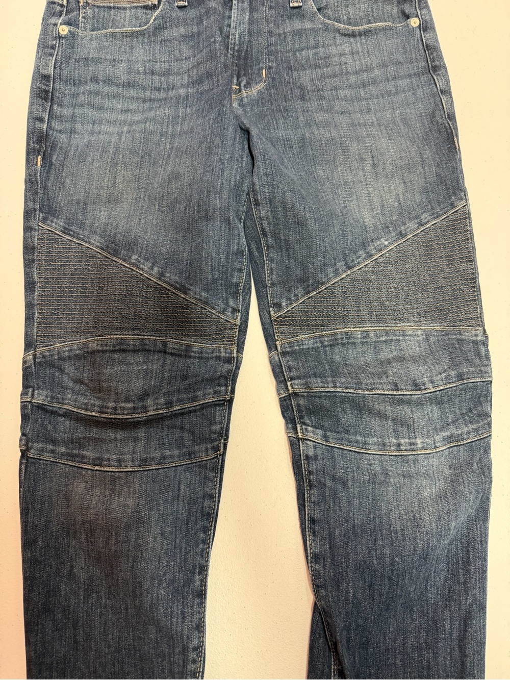 Hudson Jeans Men’s Ethan Biker Skinny Moto Jeans Size 31 Blue Stretch Denim